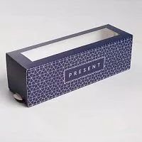 Коробка для макаронс "Present" 18*5,5*5,5см