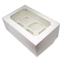 Коробка для 6 капкейков Pro, белая 25,5*17,5*10см