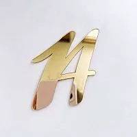 Зеркальный акриловый топпер "14", золото