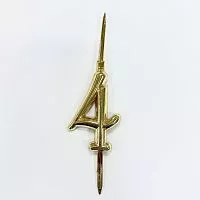 Топпер-свеча "4" пластик, золото