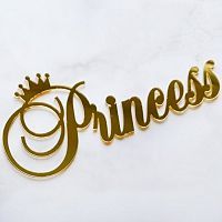 Зеркальный акриловый топпер "Princess", золото